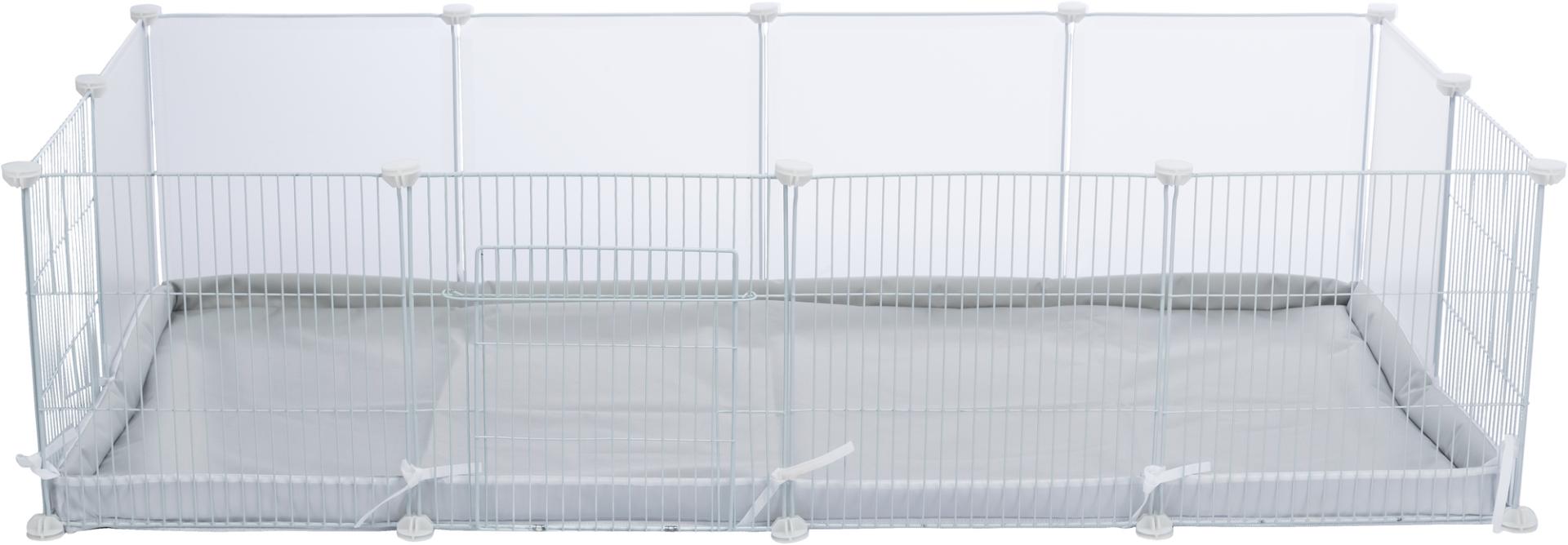TRIXIE Boden für Indoor Freilaufgehege, Metall / Kunststoff, 140 x 35 x 70 cm, weiß; 140 x 70 cm, grau / weiß