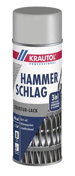 KRAUTOL Sprühlack Hammerschlag silbergrau, 0,4 l