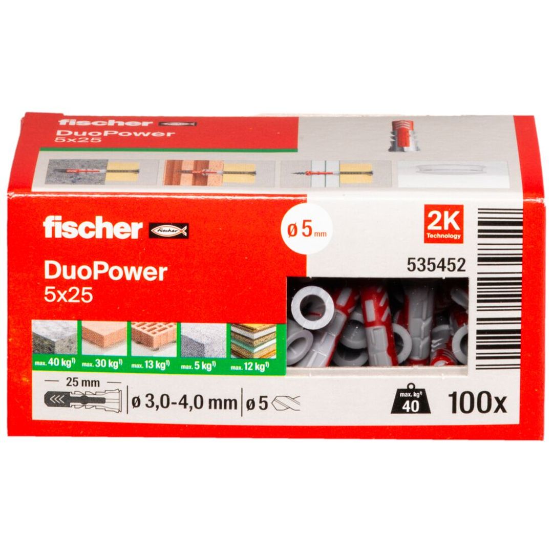 fischer Allzweckdübel DuoPower 5 x 25, 100 Stück