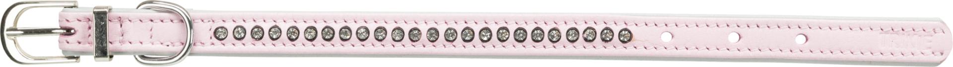 TRIXIE Active Comfort Halsband mit Strass, Leder, XXS–XS: 17–21 cm / 12 mm, rosa