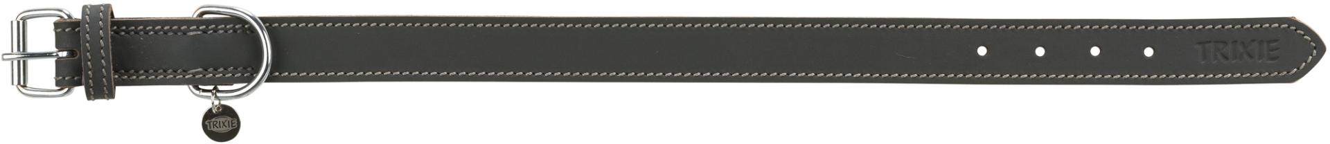 TRIXIE Rustic Fettleder-Halsband, M: 37–44 cm / 25 mm, grau