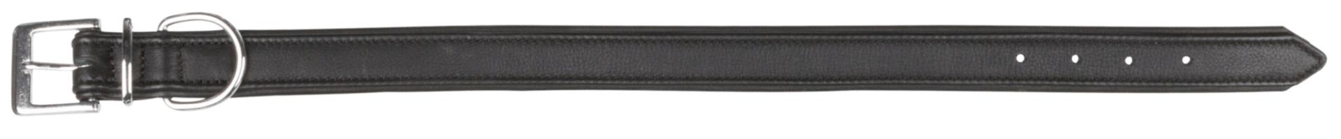 TRIXIE Active Comfort Halsband, Leder, M: 39–46 cm / 30 mm, schwarz