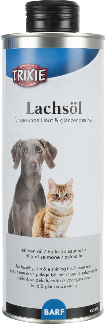 TRIXIE Lachsöl, Hund / Katze, D / FR / NL / IT / EN, 500 ml