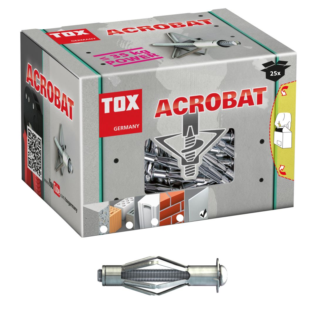 TOX Metall-Hohlraumdübel Acrobat, M5/37 mm klein, 25 Stück