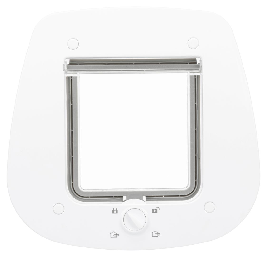 TRIXIE 4-Wege Freilauftür für Glastüren, 27 x 26 cm, weiß