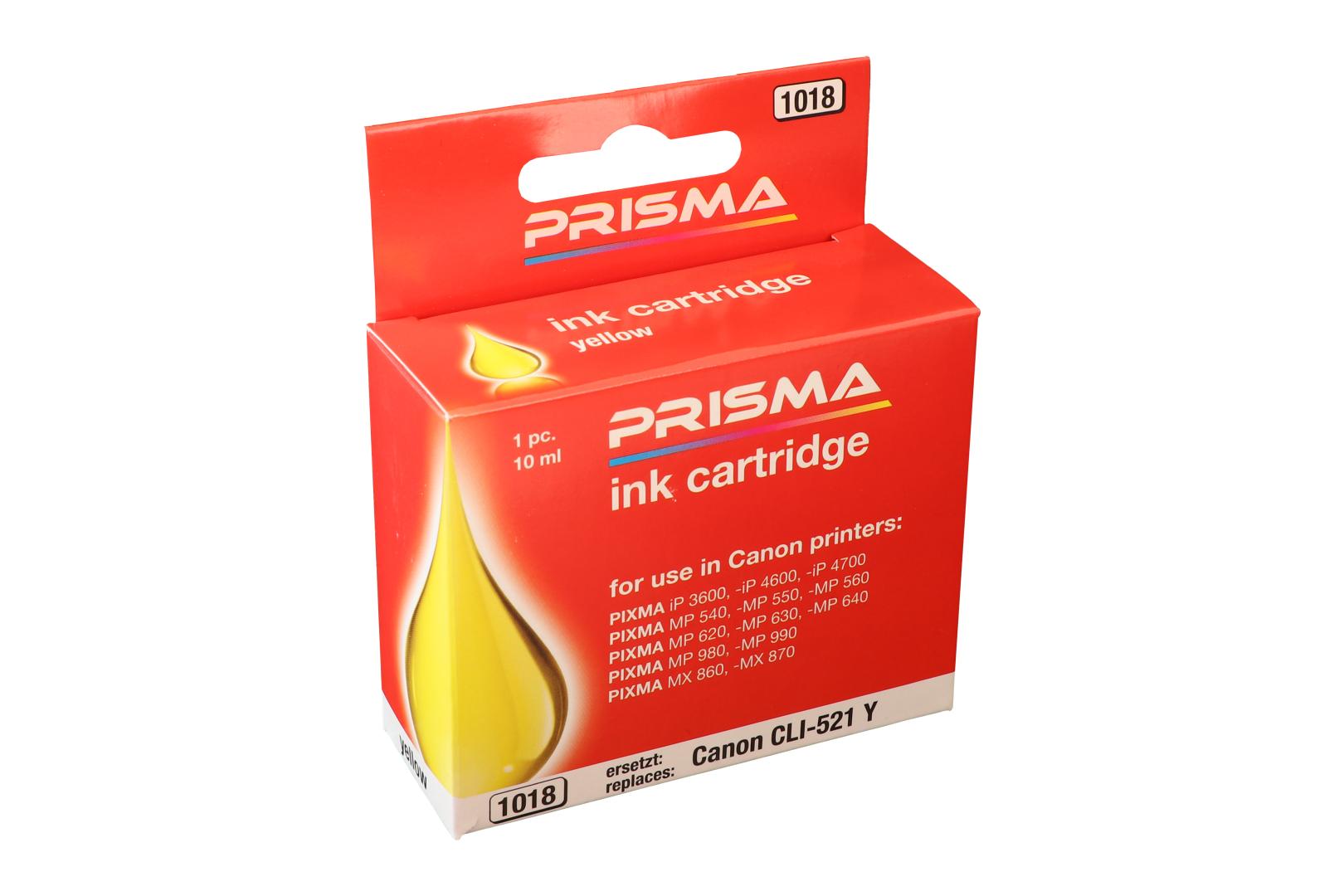 PRISMA 1018 Druckerpatrone für Canon Tintenstrahldrucker, yellow, 10 ml