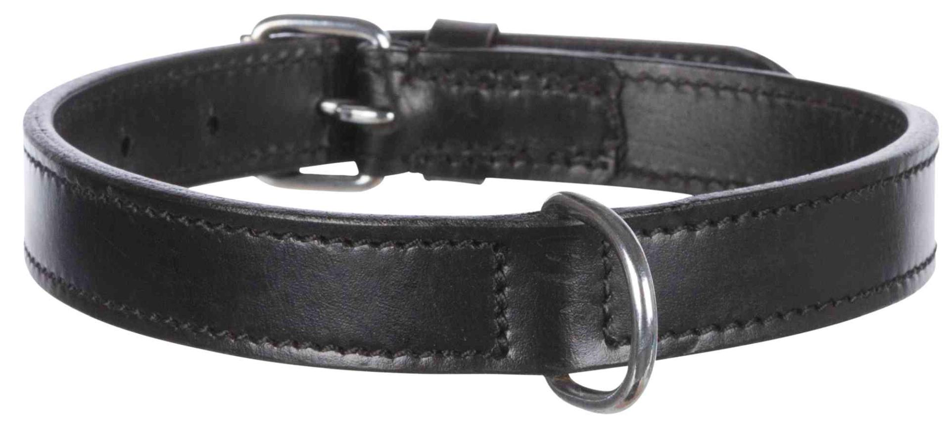 TRIXIE Active Halsband, Leder, L–XL: 52–63 cm / 30 mm, schwarz
