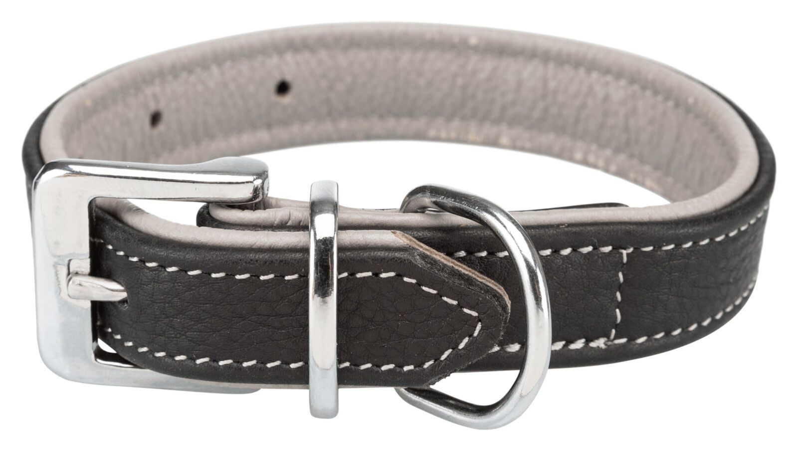 TRIXIE Active Comfort Halsband, Leder, S: 31–37 cm / 25 mm, braun / hellbraun