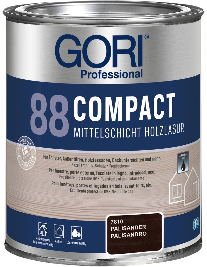 GORI Professional 88 COMPACT, Mittelschicht-Holzlasur, palisander, 0,75 l