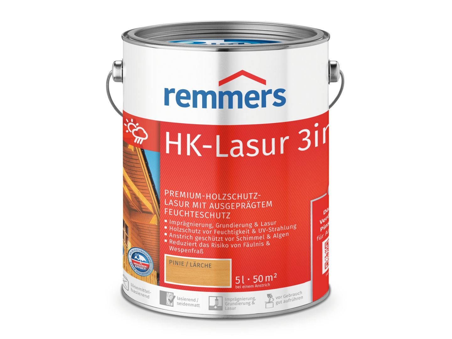 Remmers HK-Lasur 3in1, pinie/lärche (RC-260), 5 l