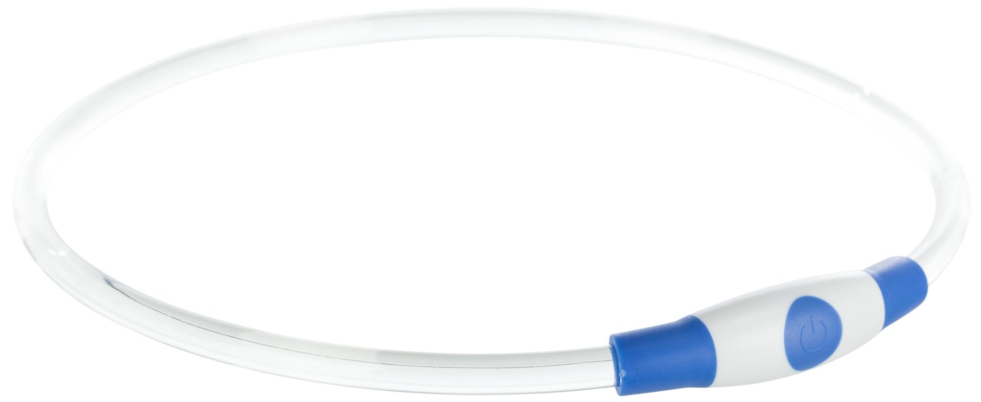 TRIXIE Flash Leuchtring USB, S–M: 40 cm / Ø 8 mm, blau