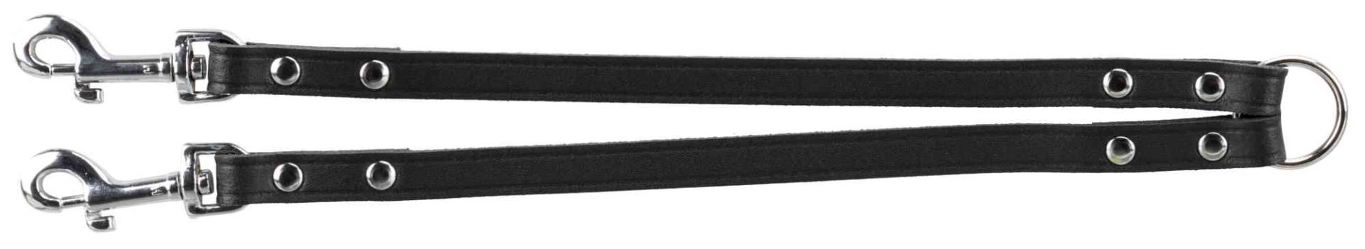 TRIXIE Basic Koppel, Leder, M–L: 35 cm / 18 mm, schwarz