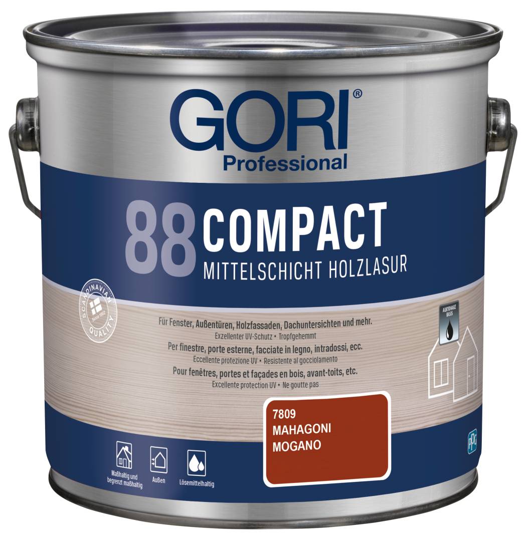 GORI Professional 88 COMPACT, Mittelschicht-Holzlasur, mahagoni, 2,5 l