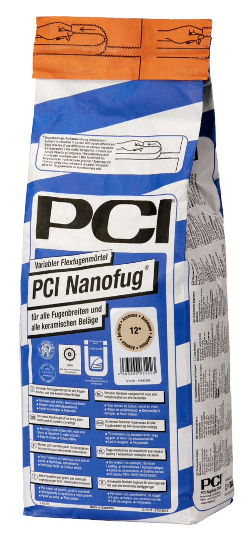 PCI Nanofug, variabler Flexfugenmörtel, insbesondere für Steingut- und Steinzeugbeläge, Nr. 05 - mittelbraun, 4 kg