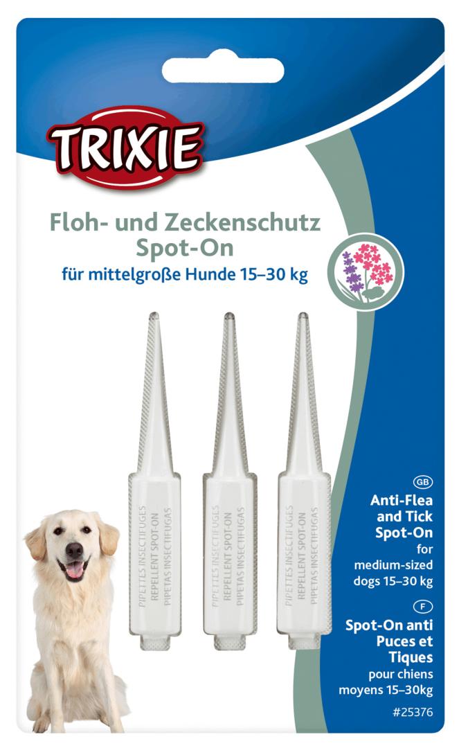 TRIXIE Floh- und Zeckenschutz Spot-On, mittlere Hunde, 3 x 3 ml