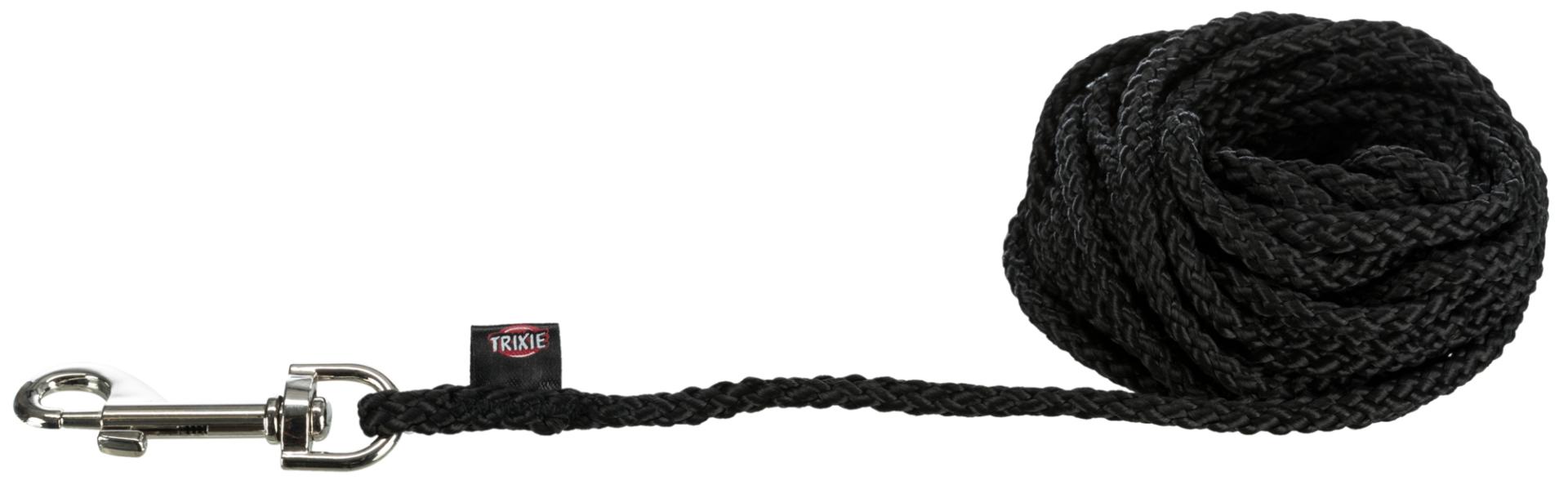 TRIXIE Schleppleine, rund, S–M: 10 m / Ø 5 mm, schwarz