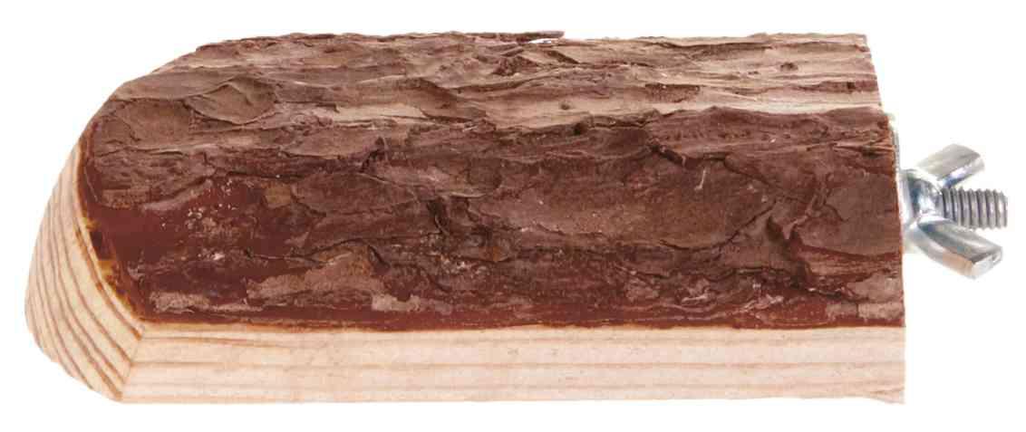 TRIXIE Holzblock mit Schraubbefestigung, Rindenholz, 7 x 10 cm