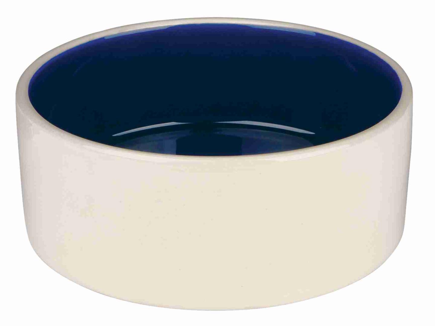 TRIXIE Napf, Keramik, 1 l / Ø 18 cm, creme / blau