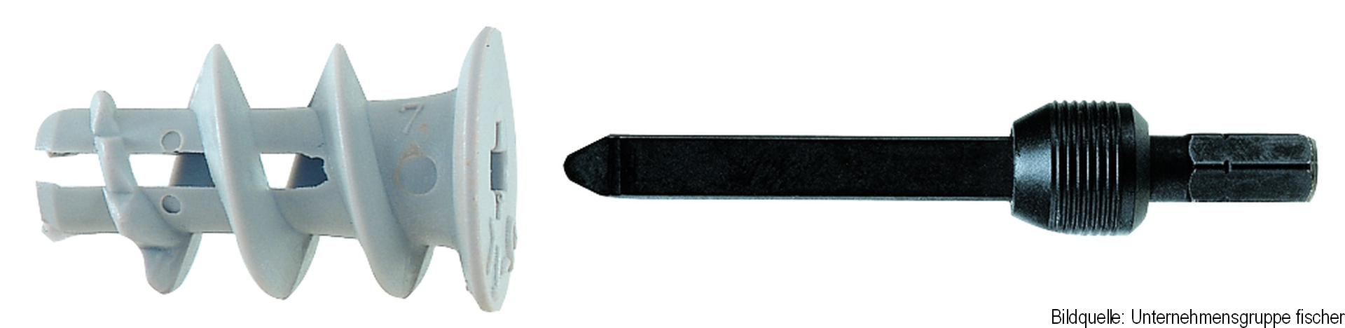 fischer Gipskartondübel GK, inklusive einem Setz- und Eindrehwerkzeug GKW, 100 Stück