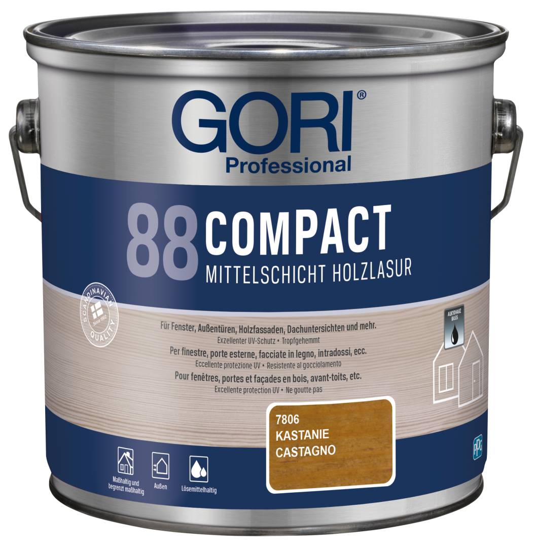 GORI Professional 88 COMPACT, Mittelschicht-Holzlasur, kastanie, 2,5 l