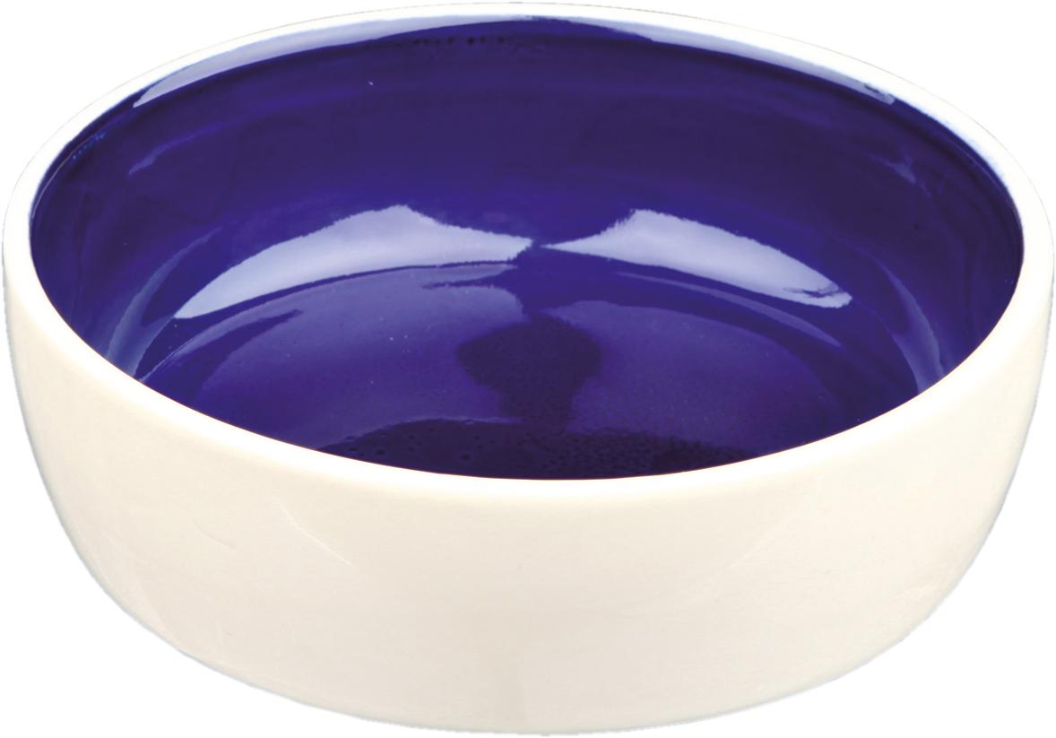 TRIXIE Napf, Keramik, 0,3 l / Ø 13 cm, creme / blau