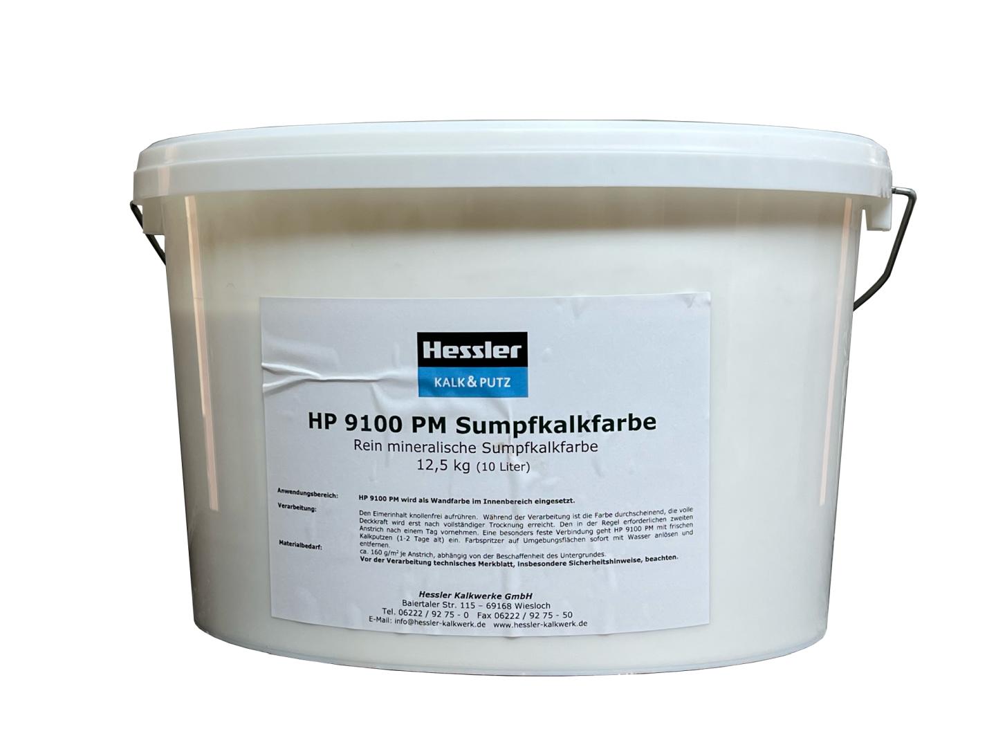 Hessler HP 9100 PM, Pure Mineral Sumpfkalkfarbe, weiß, 32 Eimer à 12,5 kg auf Palette