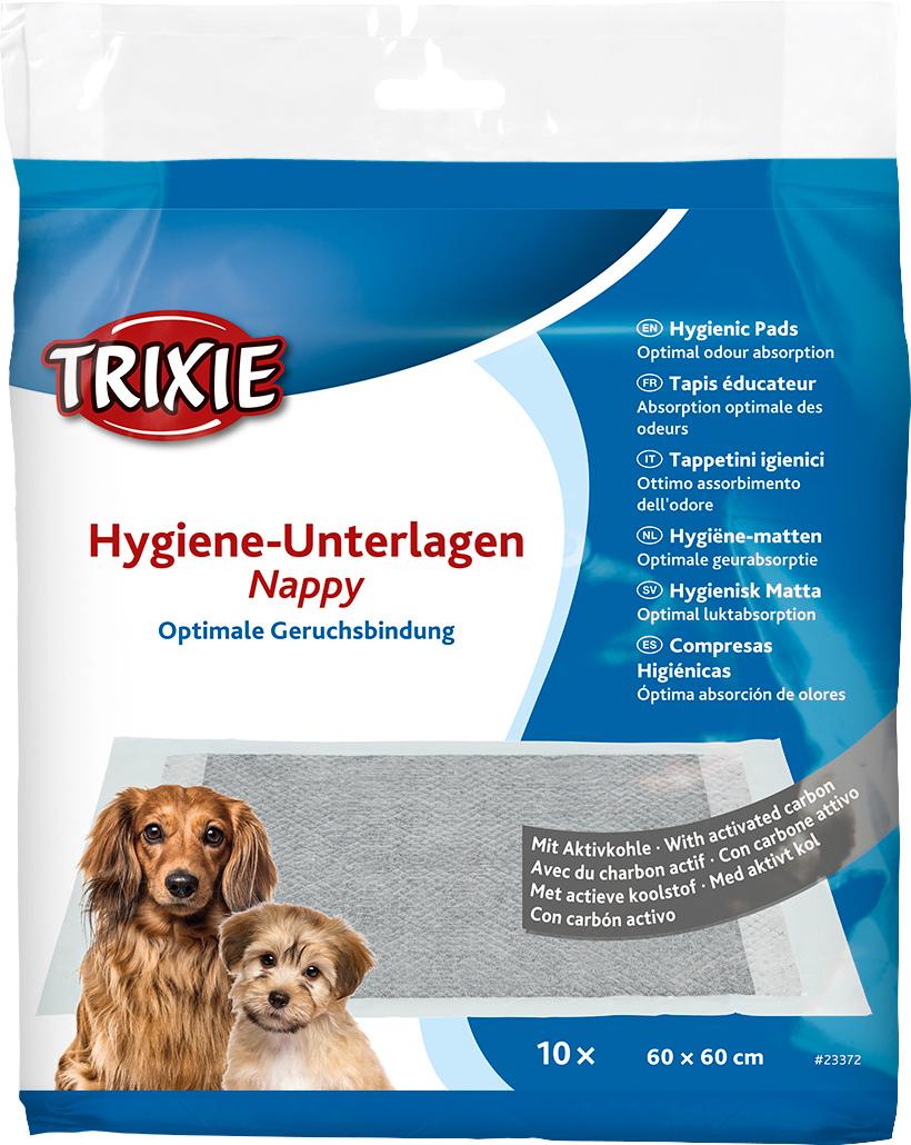 TRIXIE Hygiene-Unterlage Nappy, Aktivkohle, 60 x 60 cm, 10 Stück
