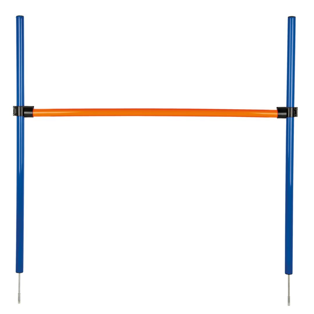 TRIXIE Fun Agility Hürde, Kunststoff, 123 x 115 cm, Ø 3 cm, blau / orange