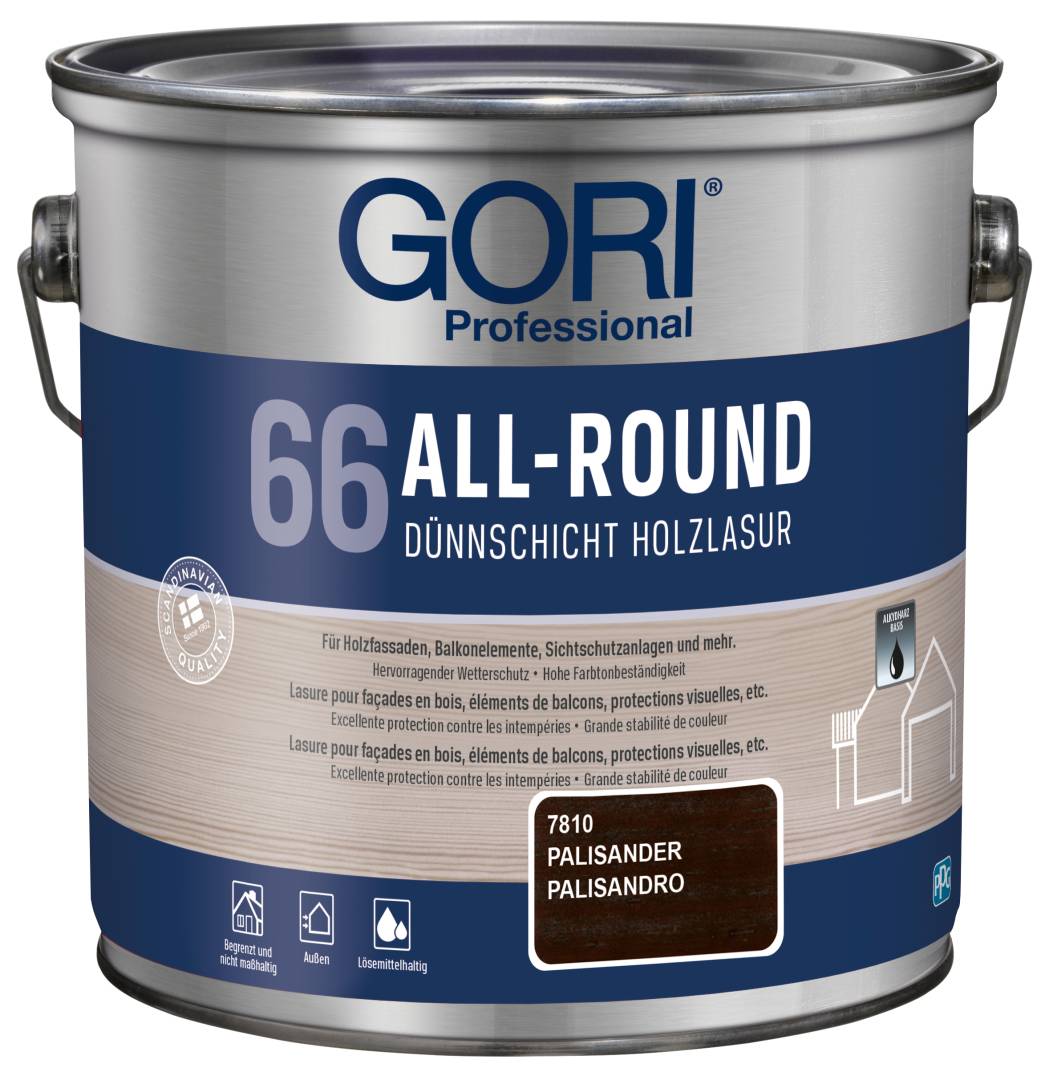 GORI Professional 66 ALL-ROUND, Dünnschicht-Holzlasur, palisander, 2,5 l