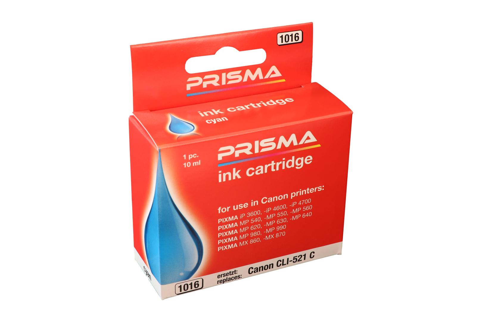 PRISMA 1016 Druckerpatrone für Canon Tintenstrahldrucker, cyan, 10 ml