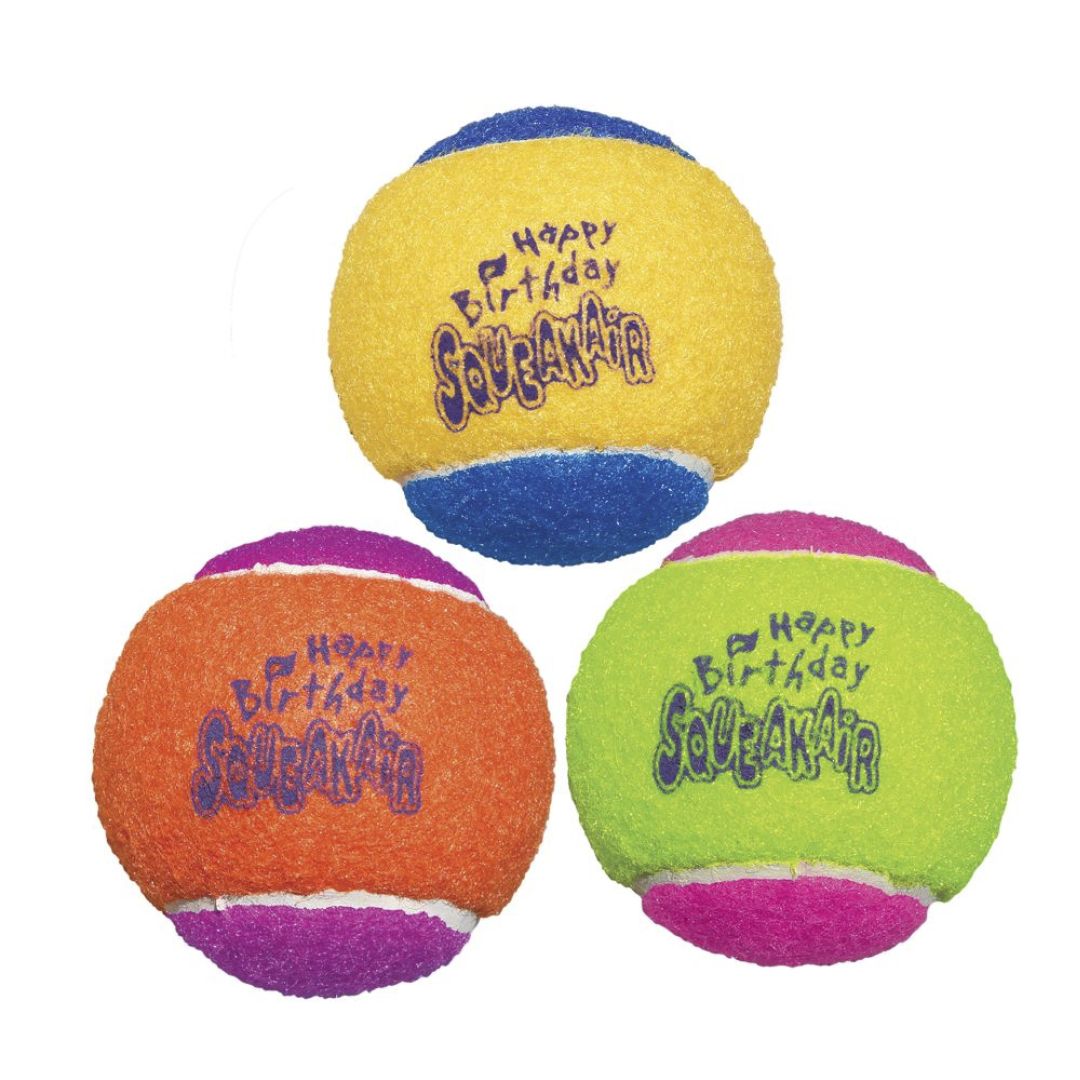 HUNTER Hundespielzeug KONG® Squeakair® Birthday Balls Ø = 6,5 cm (3 Stück/Netz)