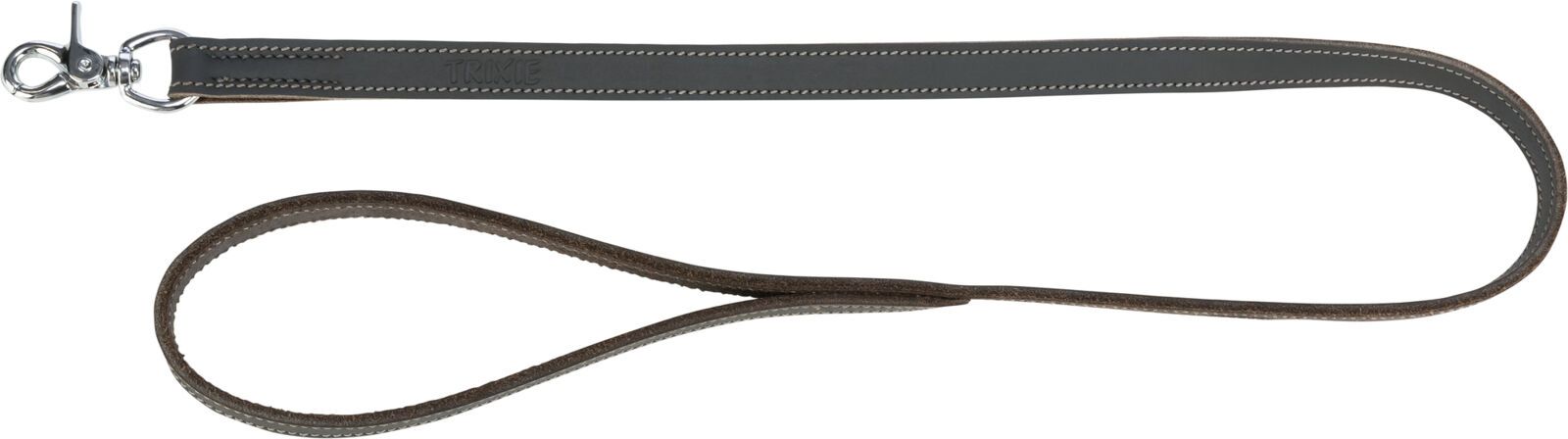 TRIXIE Rustic Fettleder-Leine, M–L: 1,00 m / 20 mm, grau