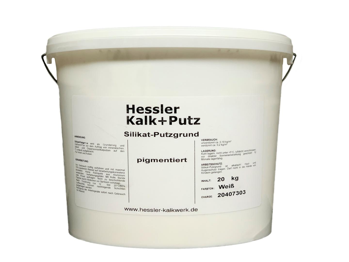 Hessler Silikatgrund, Putzgrund, weiß, 24 Eimer à 20 kg auf Palette