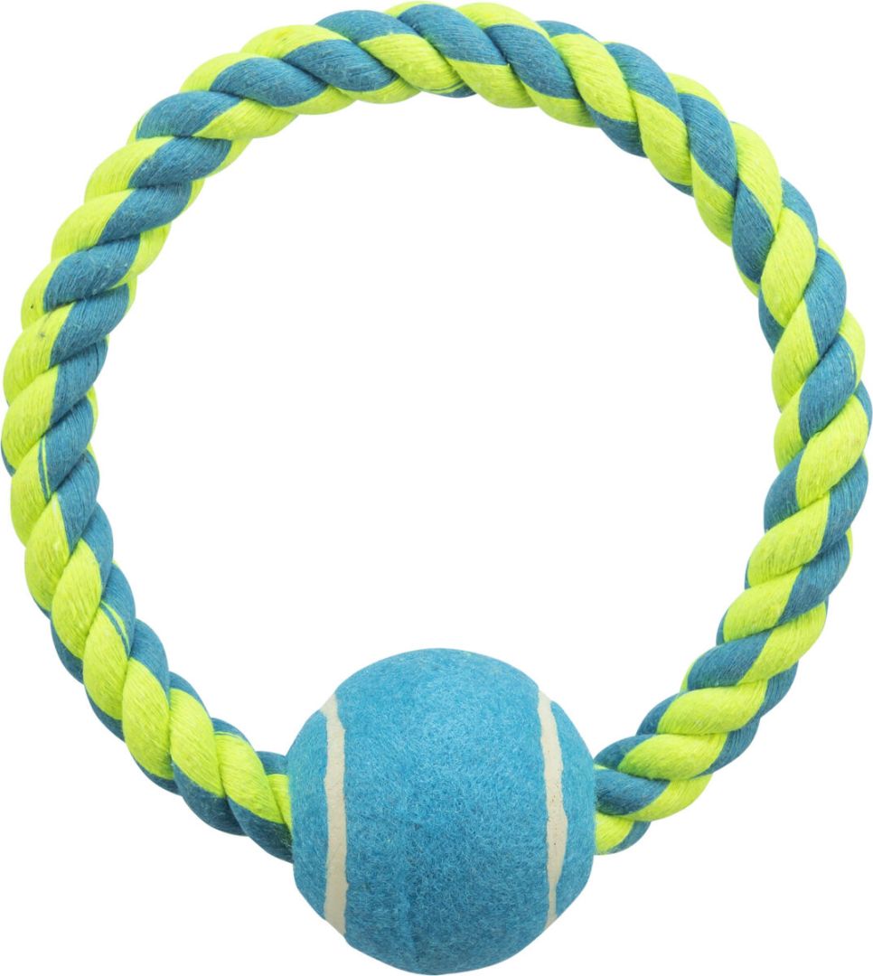 TRIXIE Ring, Tau, mit Tennisball, Ø 6 cm / Ø 18 cm