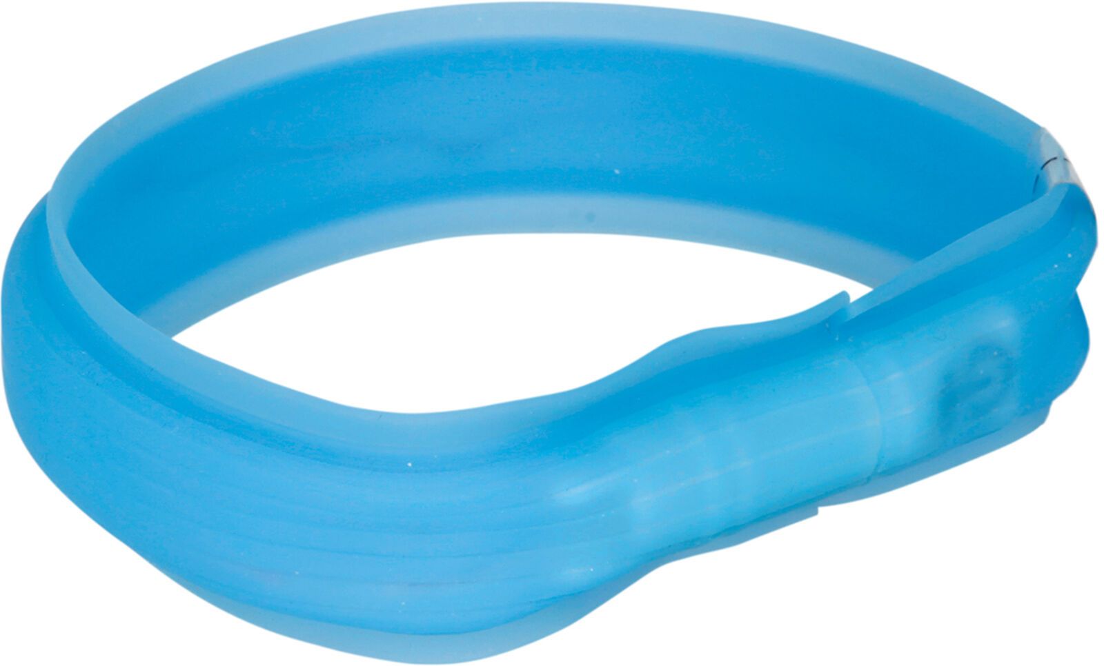 TRIXIE Flash Leuchtband USB, Silikon, M–L: 50 cm / 30 mm, blau