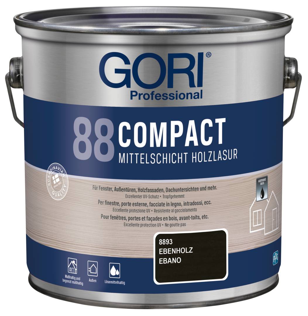 GORI Professional 88 COMPACT, Mittelschicht-Holzlasur, ebenholz, 2,5 l