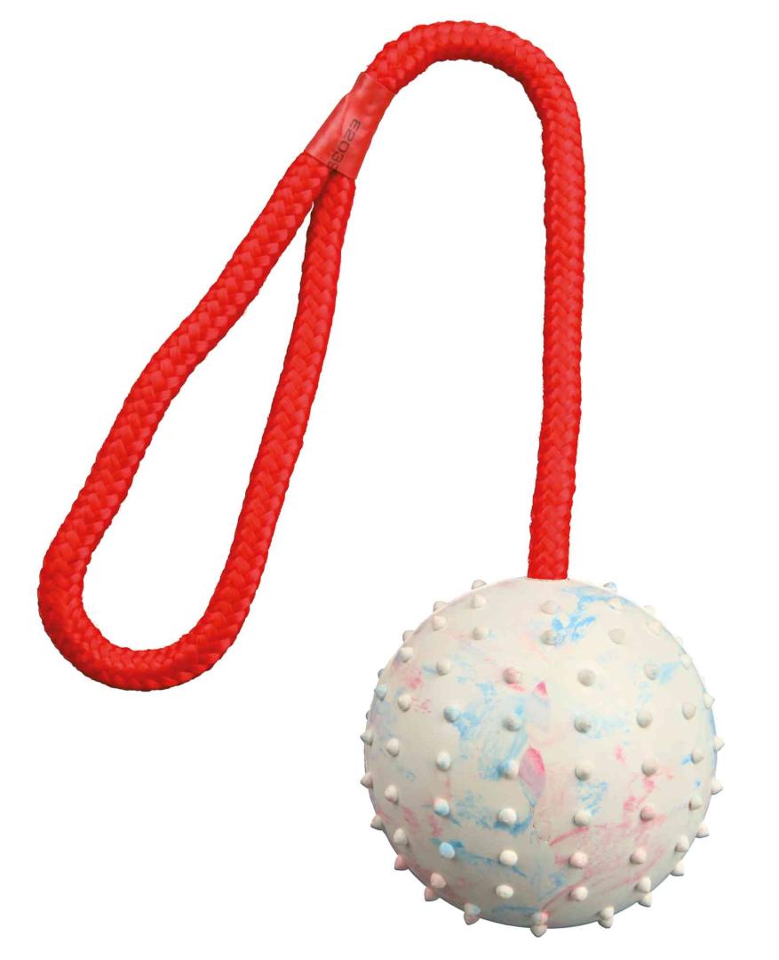 TRIXIE Ball am Seil, Naturgummi, Ø 7 / 30 cm