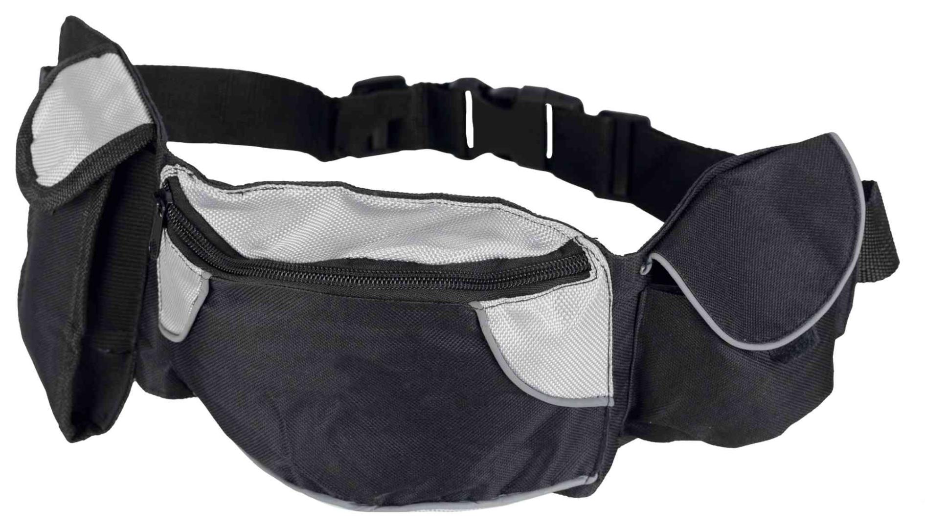 TRIXIE Hüfttasche Baggy Belt, Gurt: 62–125 cm, schwarz / grau