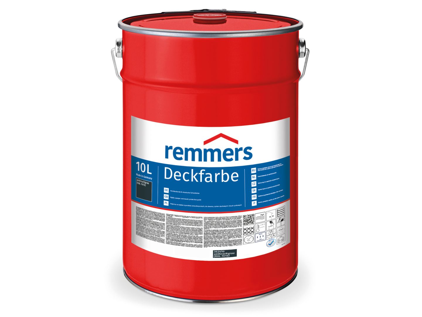 Remmers Deckfarbe, anthrazitgrau (RAL 7016)**, 10 l