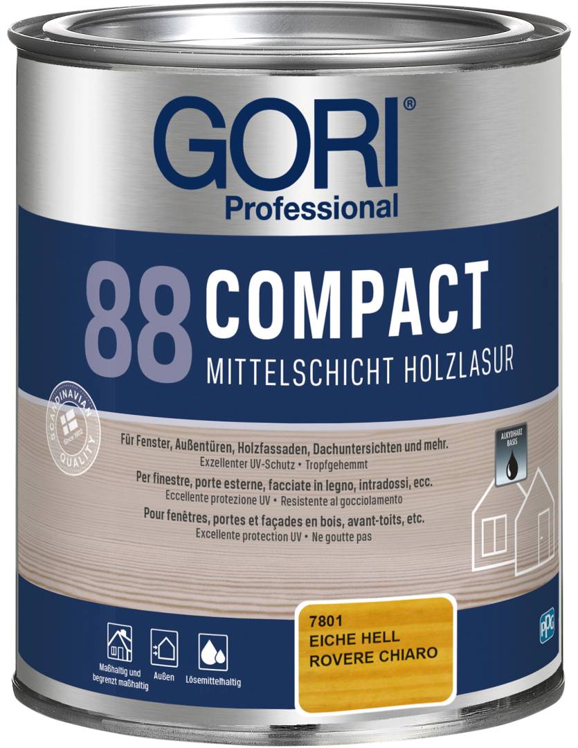 GORI Professional 88 COMPACT, Mittelschicht-Holzlasur, eiche hell, 0,75 l
