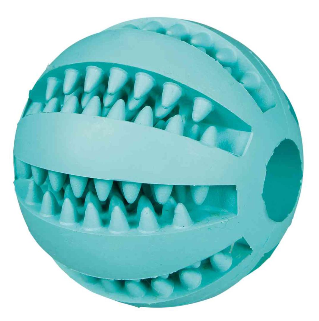 TRIXIE Denta Fun Ball, Minzgeschmack, Naturgummi, Ø 6 cm