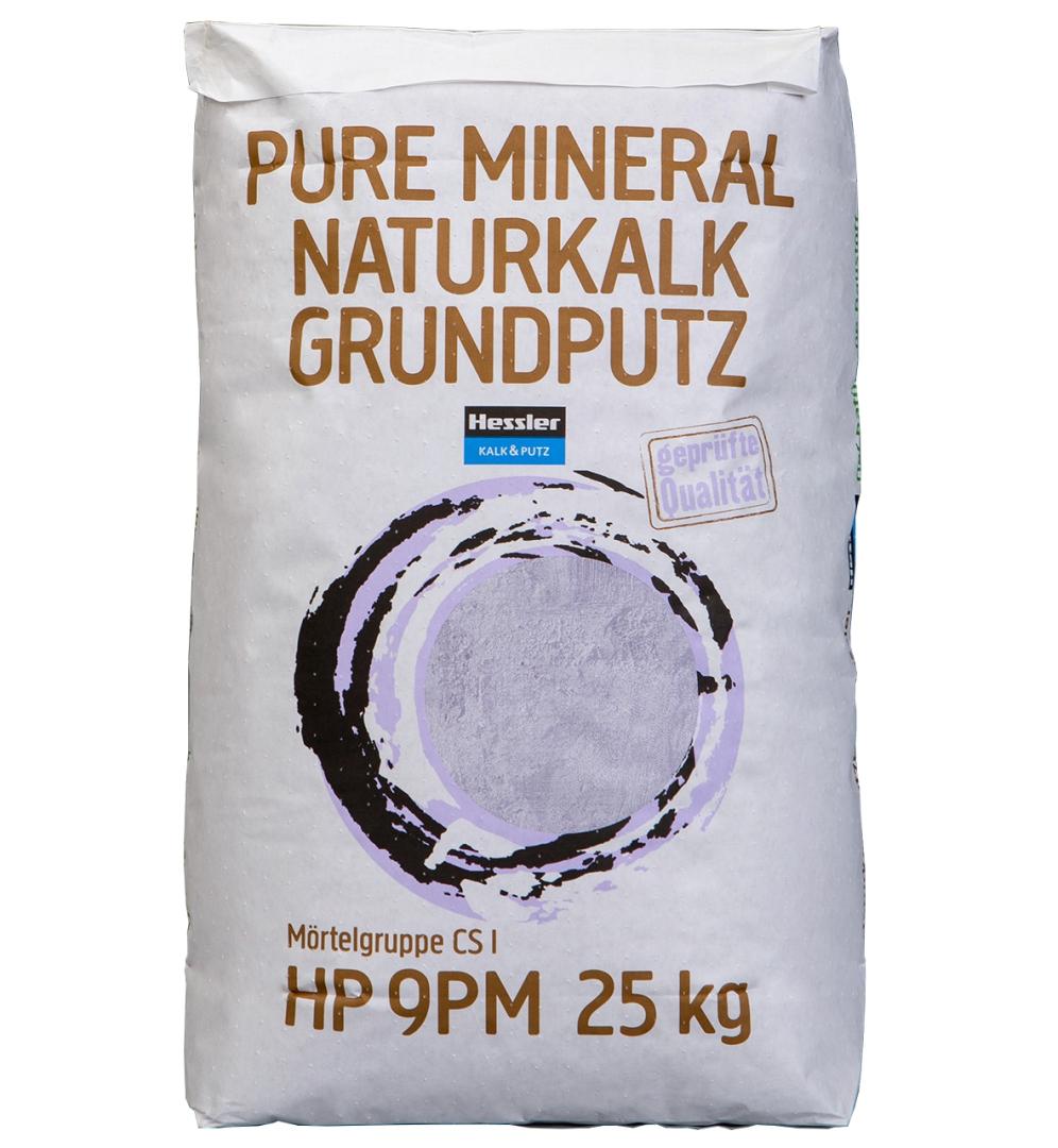 Hessler HP 9 PM, Pure Mineral Naturkalk-Grundputz, 40 Säcke à 25 kg auf Palette