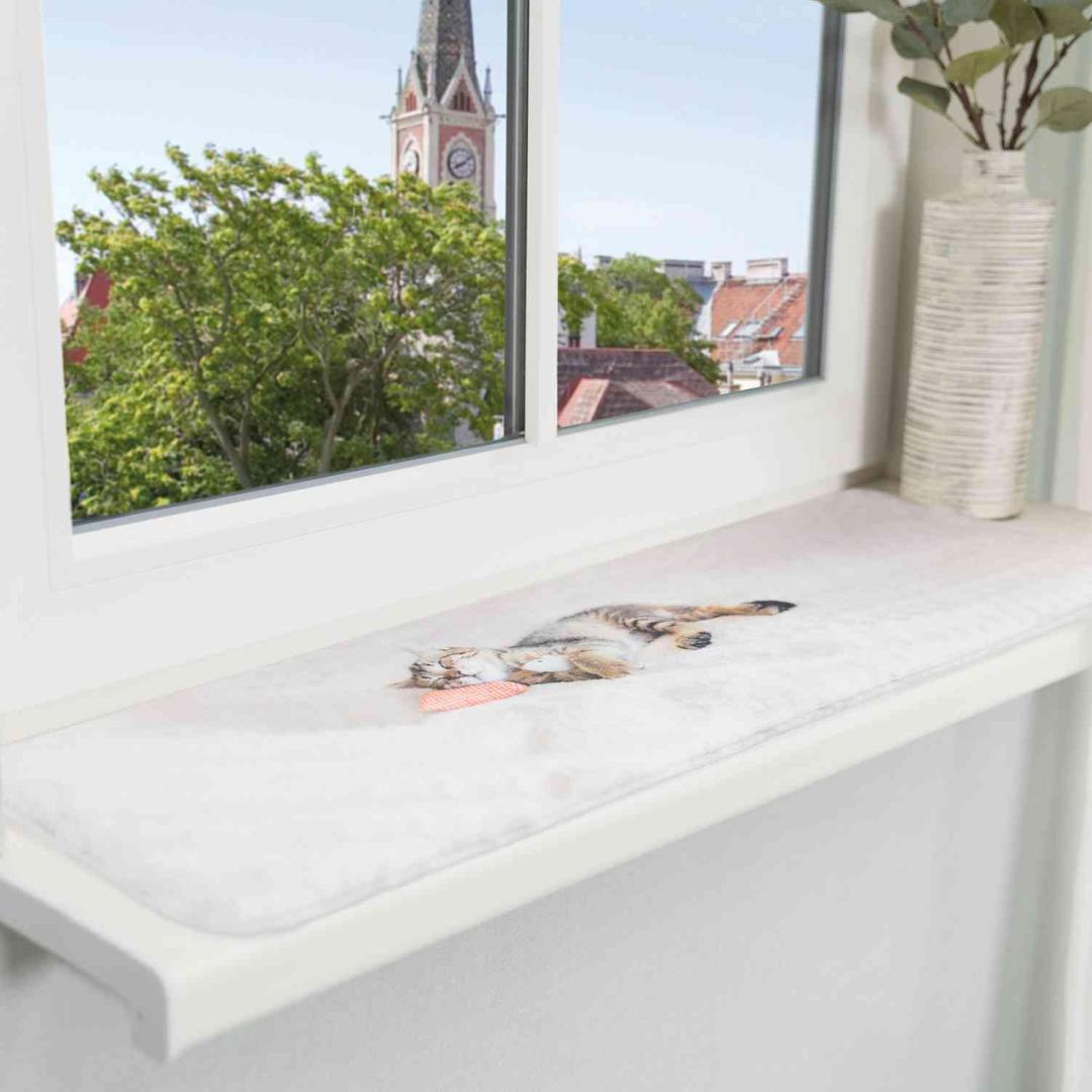 TRIXIE Liegematte Nani für Fensterbank, 90 x 28 cm, grau
