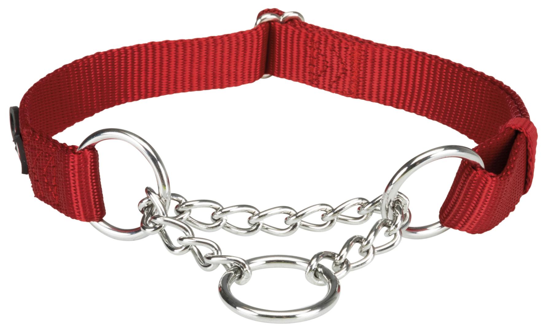 TRIXIE Premium Zug-Stopp-Halsband, S–M: 30–40 cm / 15 mm, rot