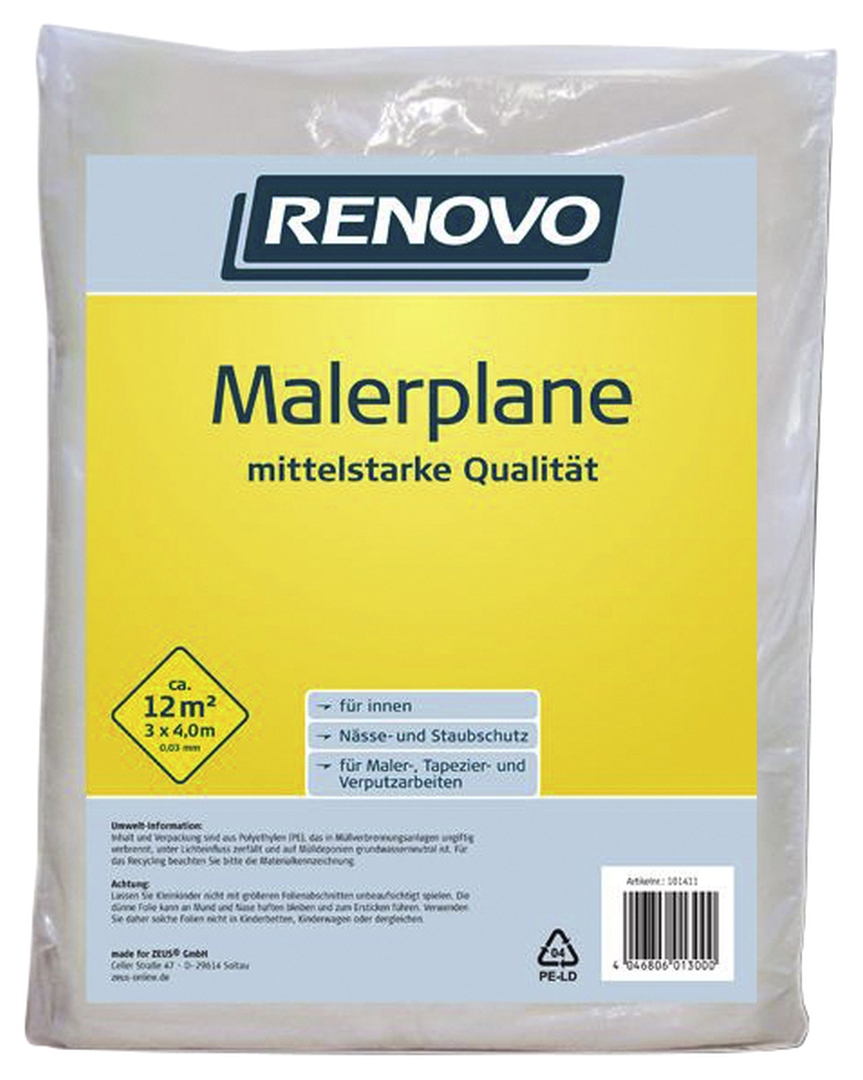 RENOVO Malerplane, 4 x 3 m x 30 µm