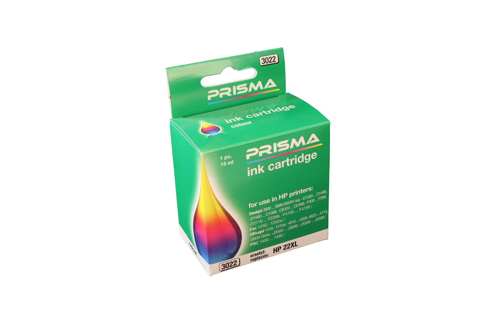 PRISMA 3022 Druckerpatrone für HP Tintenstrahldrucker, color, 15 ml