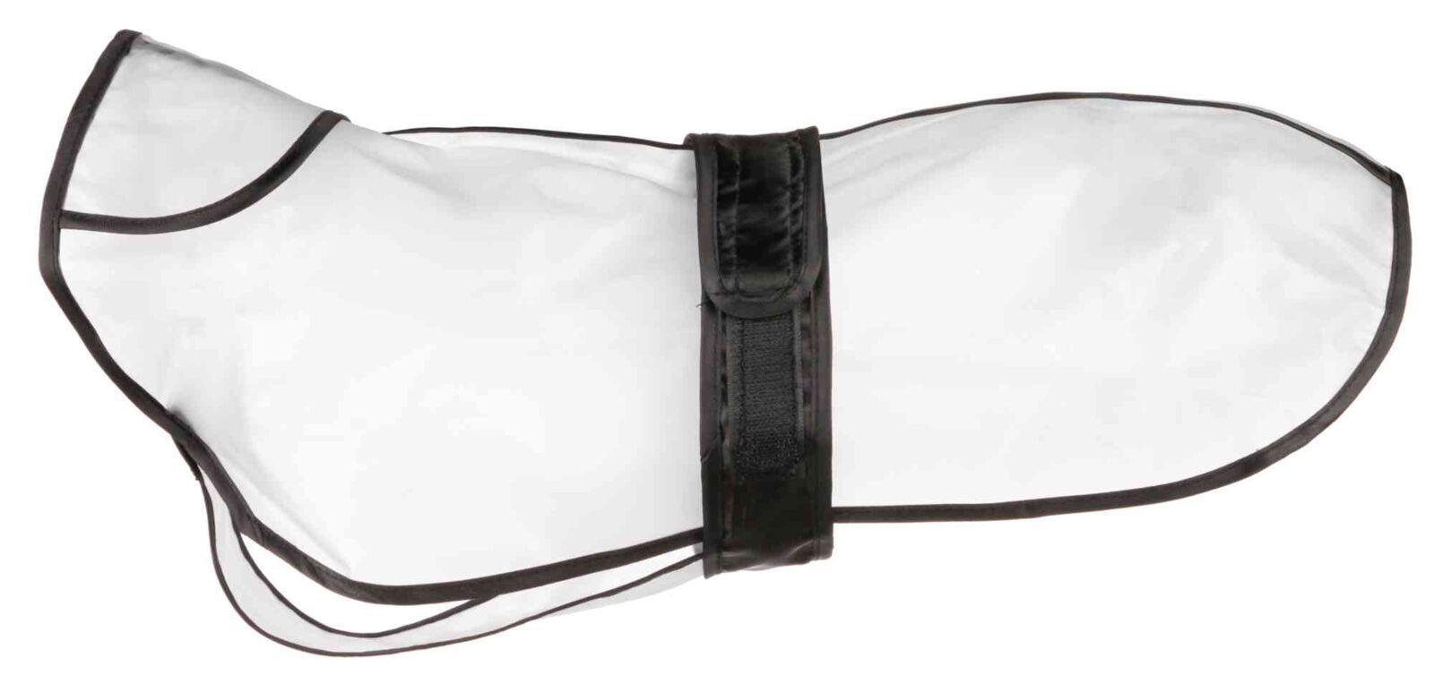 TRIXIE Regenmantel Tarbes, XS: 30 cm, transparent / schwarze Paspeln