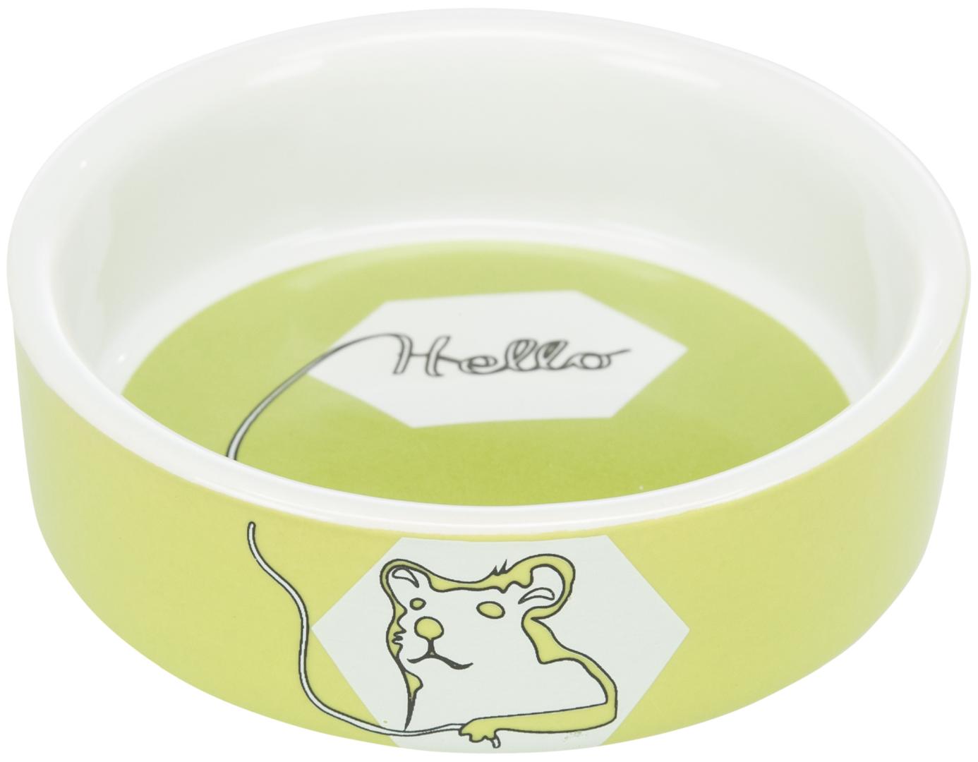 TRIXIE Napf, Comic-Hamster Hello, Keramik, 90 ml / Ø 8 cm