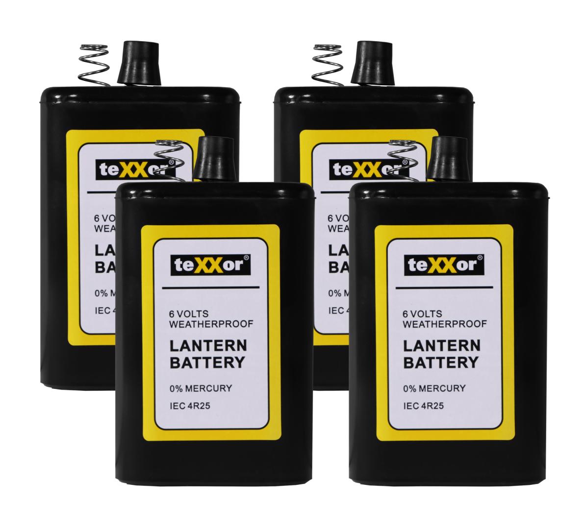 teXXor 3600 Hochleistungsbatterie, Blockbatterie, Trockenbatterie, 6 V, 7 Ah, 4 Stück 